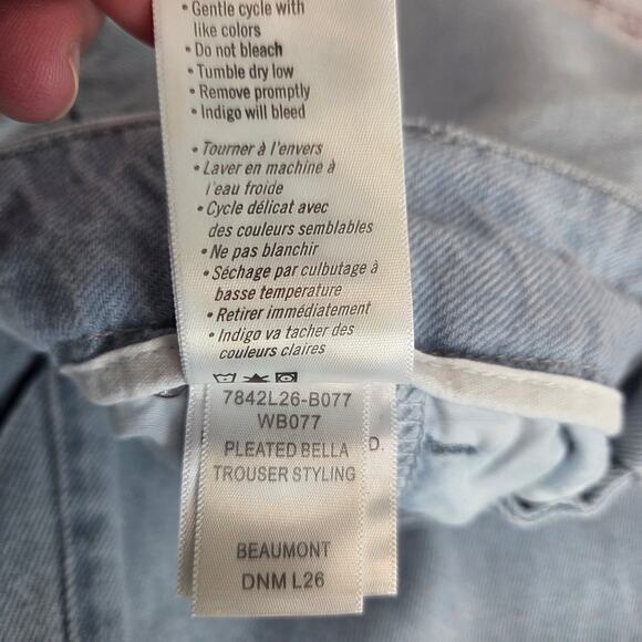 Paige Womens Bella Baggy Jeans in Beaumont Light Wash 28 Pleats Pockets Minimal - Picture 11 of 15